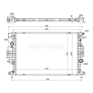 Радиатор FORD MONDEO 14-/GALAXY 15-/S-MAX 15- 1,5T/2,0T SAT