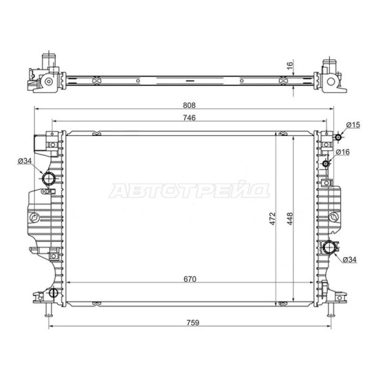 Радиатор FORD MONDEO 14-/GALAXY 15-/S-MAX 15- 1,5T/2,0T SAT