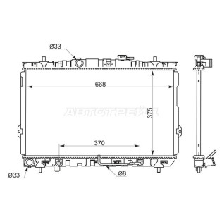Радиатор  HYUNDAI ELANTRA 1.6/2.0/2.0D 00-(трубчатый) SAT